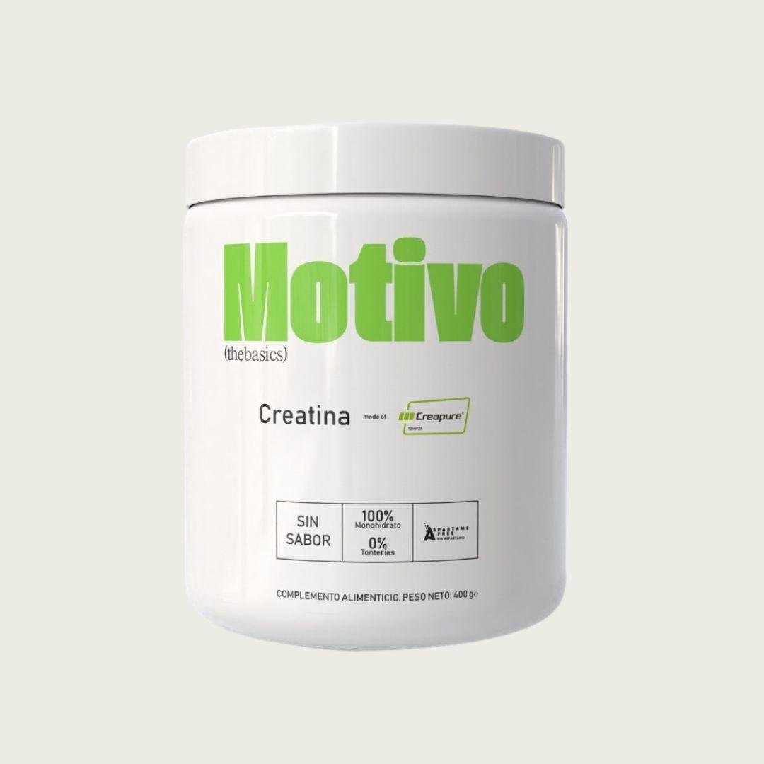 Bote de Creatina Creapure de Motivo sobre un fondo claro