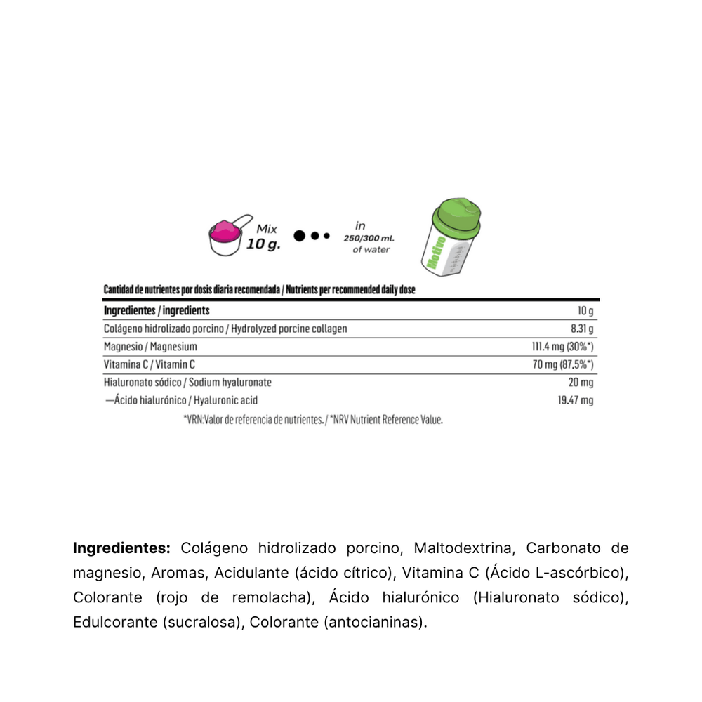 Colágeno Hidrolizado con Magnesio, Vitamina C y Ácido Hialurónico