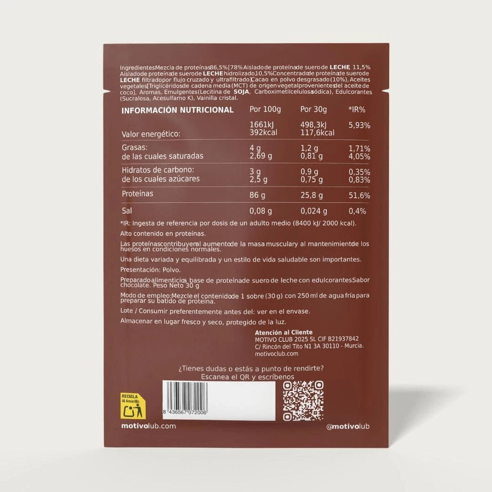 Proteína Isolate 90% | 25 Sobres Monodosis - Alta Pureza Sin Azúcar